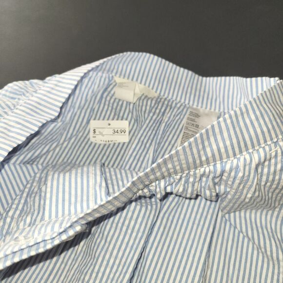 New H&M Blue Striped Midi Skirt 14 - Picture 7 of 9